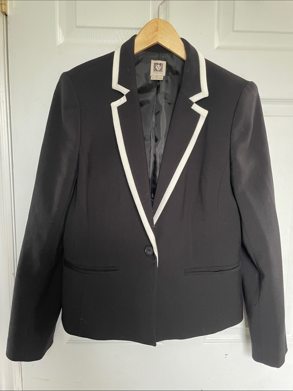 Anne Klein Black Blazer with White Trim